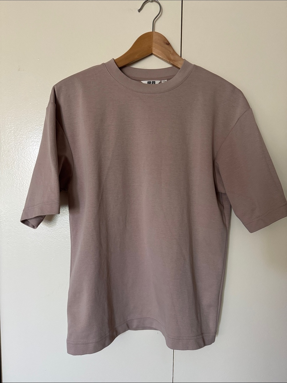 Uniqlo U Airism Oversized Crew Neck T-Shirt Dusty Rose